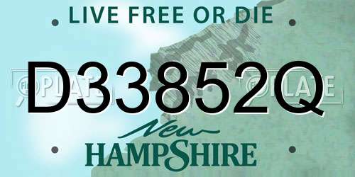 D33852Q New Hampshire License Plate