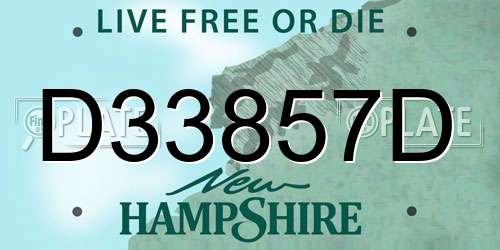 D33857D New Hampshire License Plate