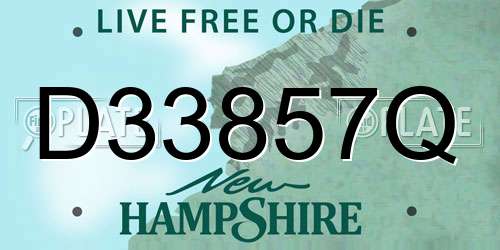 D33857Q New Hampshire License Plate