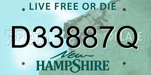 D33887Q New Hampshire License Plate