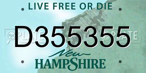 D355355 New Hampshire License Plate