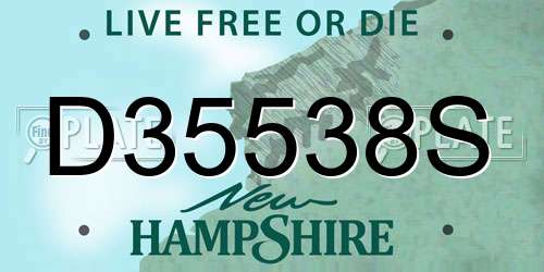 D35538S New Hampshire License Plate