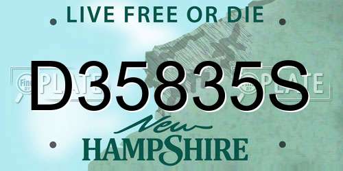 D35835S New Hampshire License Plate