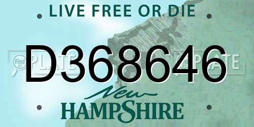 D368646 New Hampshire License Plate