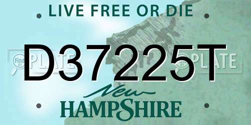 D37225T New Hampshire License Plate