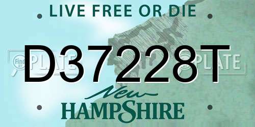 D37228T New Hampshire License Plate