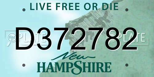 D372782 New Hampshire License Plate