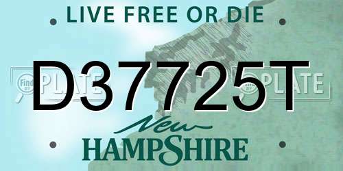 D37725T New Hampshire License Plate