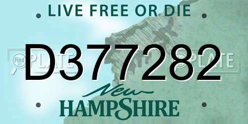 D377282 New Hampshire License Plate