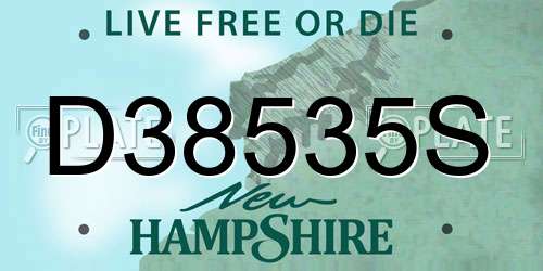 D38535S New Hampshire License Plate