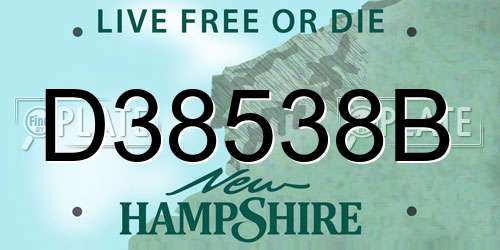 D38538B New Hampshire License Plate