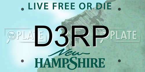 D3RP New Hampshire License Plate