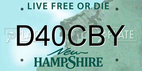 D40CBY New Hampshire License Plate