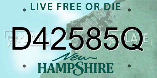 D42585Q New Hampshire License Plate