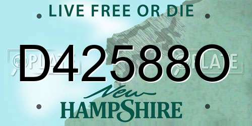 D42588O New Hampshire License Plate