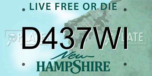 D437WI New Hampshire License Plate