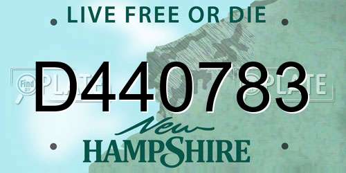 D440783 New Hampshire License Plate