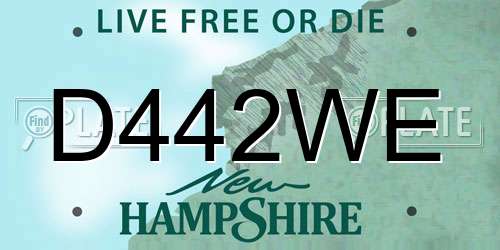 D442WE New Hampshire License Plate