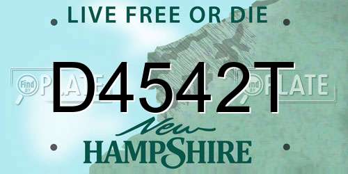 D4542T New Hampshire License Plate
