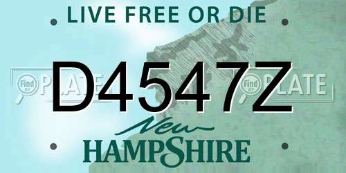 D4547Z New Hampshire License Plate