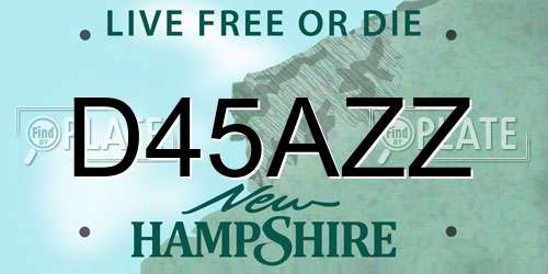 D45AZZ New Hampshire License Plate