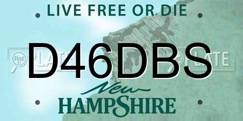 D46DBS New Hampshire License Plate