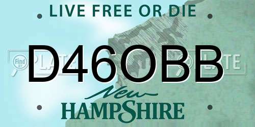 D46OBB New Hampshire License Plate