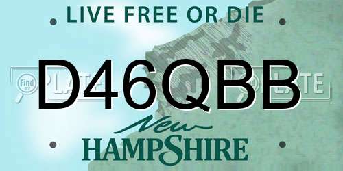 D46QBB New Hampshire License Plate