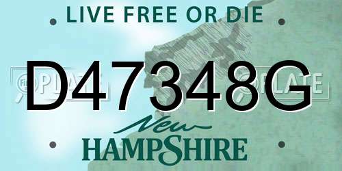 D47348G New Hampshire License Plate