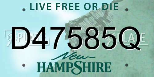 D47585Q New Hampshire License Plate