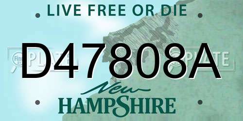 D47808A New Hampshire License Plate