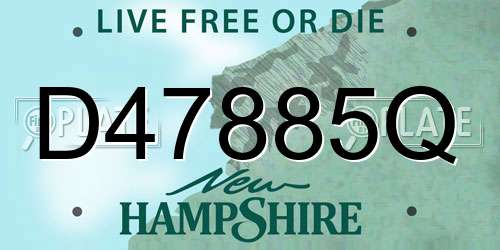 D47885Q New Hampshire License Plate