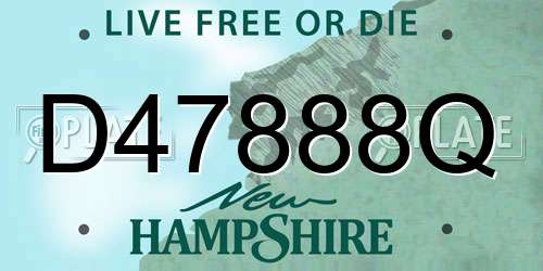 D47888Q New Hampshire License Plate