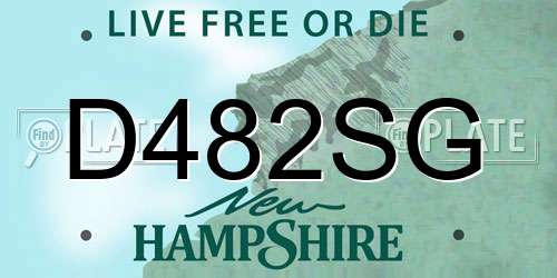 D482SG New Hampshire License Plate
