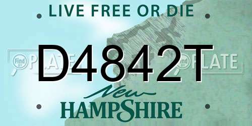 D4842T New Hampshire License Plate