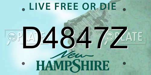 D4847Z New Hampshire License Plate