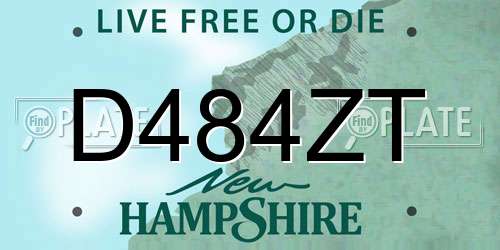 D484ZT New Hampshire License Plate