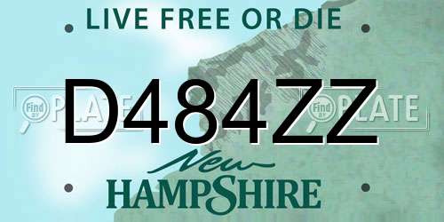D484ZZ New Hampshire License Plate