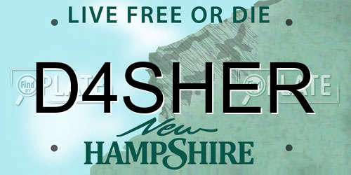 D4SHER New Hampshire License Plate