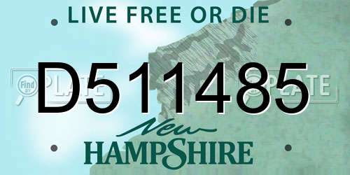 D511485 New Hampshire License Plate