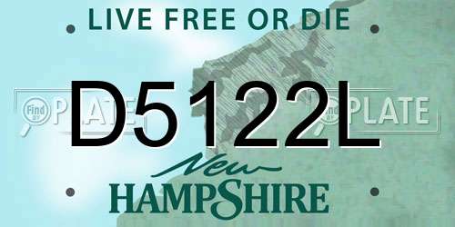 D5122L New Hampshire License Plate