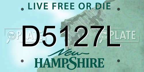 D5127L New Hampshire License Plate