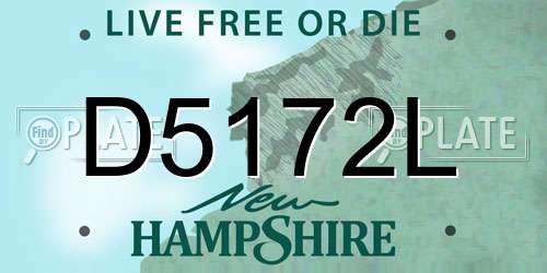 D5172L New Hampshire License Plate