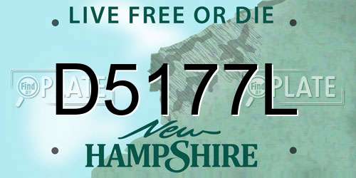 D5177L New Hampshire License Plate