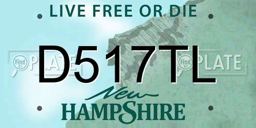 D517TL New Hampshire License Plate