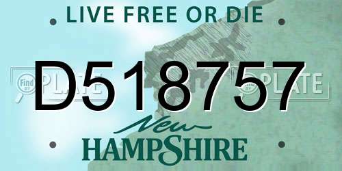 D518757 New Hampshire License Plate