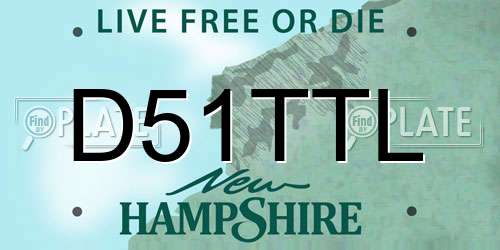 D51TTL New Hampshire License Plate
