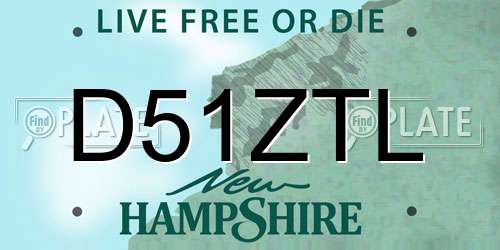 D51ZTL New Hampshire License Plate