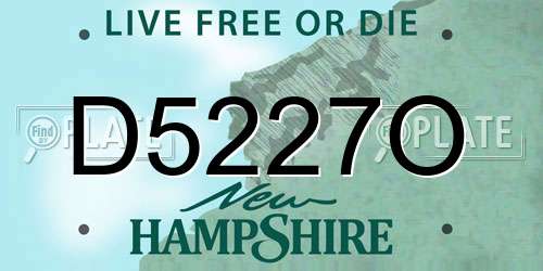 D5227O New Hampshire License Plate
