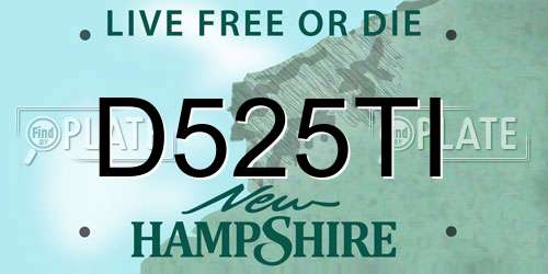 D525TI New Hampshire License Plate
